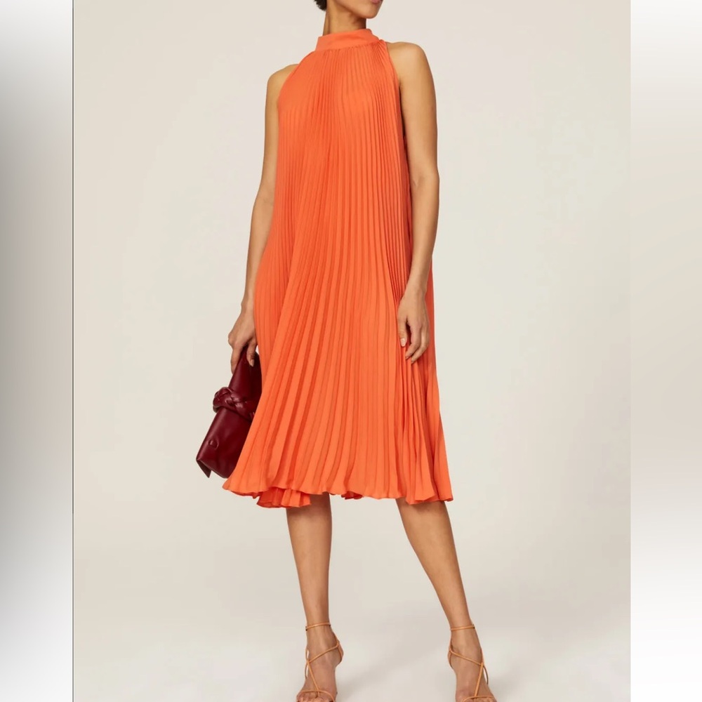 Tome Collective Orange Pleated Dress
